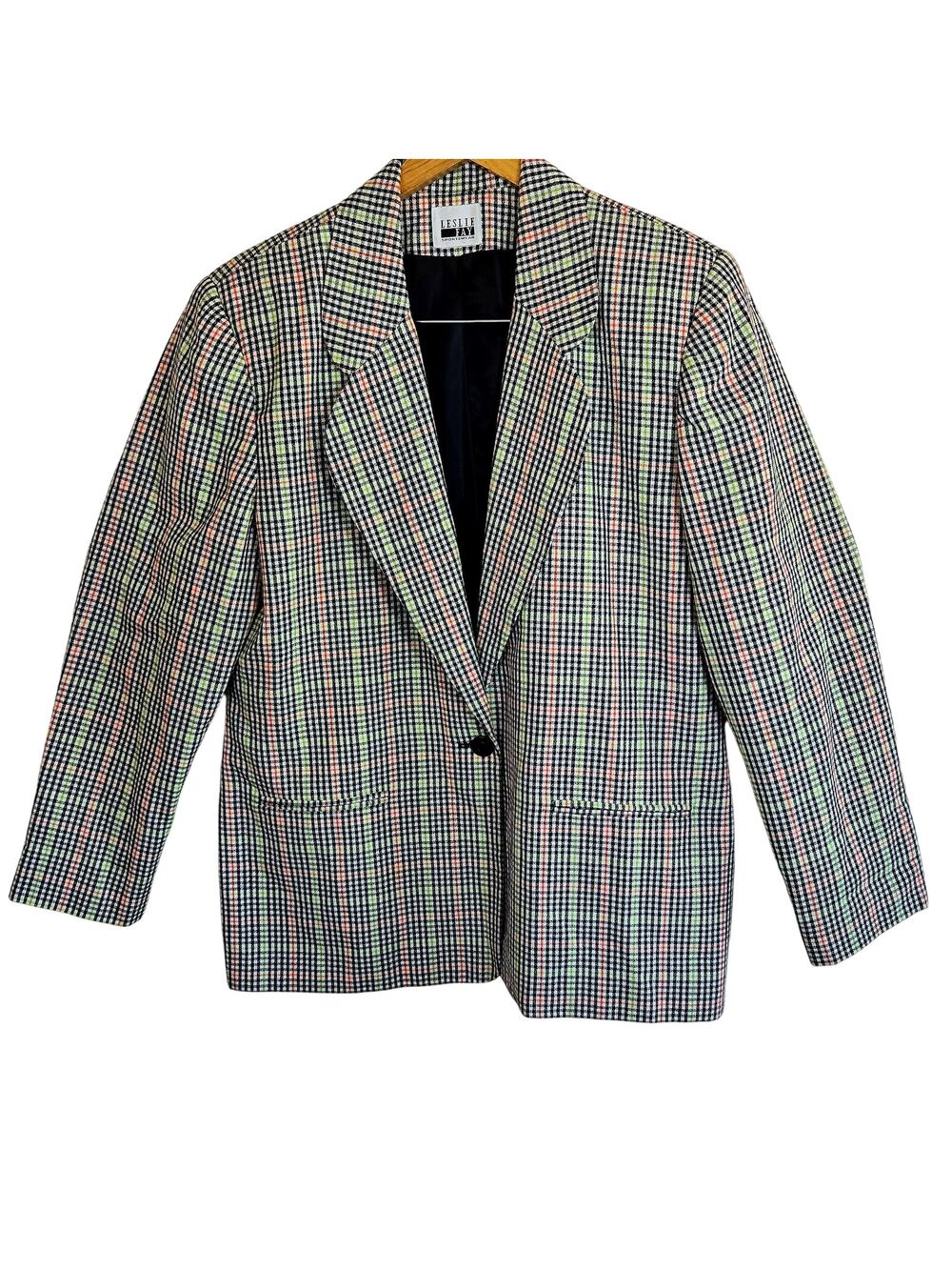 Size L – Vintage Plaid Blazer by Leslie Fay Sportswear0